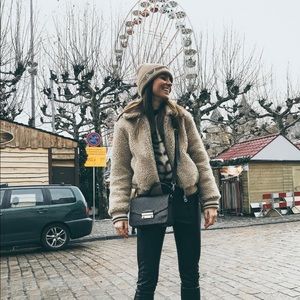 Bershka Teddy Zip Up Jacket